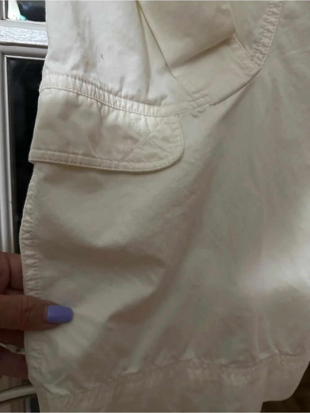 Free People We The Free L /LG Onset Pull-On Parachute Balloon Cargo Pants CREAM
